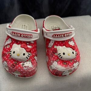 White Cross Red Hello Kitty Kids Slippers